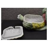 VTG Botanical Collection Majolica Rabbit Tureen | Vietri | 10" x 5.25" x 8"