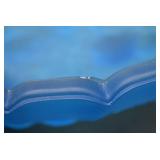 VTG Opaque Blue Satin Glass Fruit Bowl | Indiana Glass | 12" x 8.5" x 4.5"