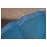 VTG Opaque Blue Satin Glass Fruit Bowl | Indiana Glass | 12" x 8.5" x 4.5"