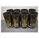 VTG Lot of 8 Oil Rig Derrick Oilfield Glasses | Mid Century Modern | 5.5" x 2.75"