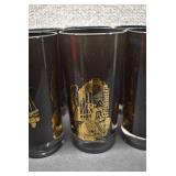 VTG Lot of 8 Oil Rig Derrick Oilfield Glasses | Mid Century Modern | 5.5" x 2.75"