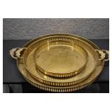Lot of 3 Brass Round Table Trays | Made in India | 13",11" x 8.25"