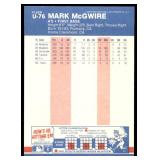 Lot of 58 187 Fleer & Fleer Update Baseball Cards | U-76 Mark McGwire RC (x12) U-108 Kevin Seitzer RC (x11) U-82 Kevin Mitchell RC (x11) U-31 Cecil Fielder (x9) #385 Jose Canseco (x13)