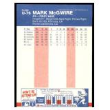 Lot of 58 187 Fleer & Fleer Update Baseball Cards | U-76 Mark McGwire RC (x12) U-108 Kevin Seitzer RC (x11) U-82 Kevin Mitchell RC (x11) U-31 Cecil Fielder (x9) #385 Jose Canseco (x13)