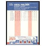 Lot of 58 187 Fleer & Fleer Update Baseball Cards | U-76 Mark McGwire RC (x12) U-108 Kevin Seitzer RC (x11) U-82 Kevin Mitchell RC (x11) U-31 Cecil Fielder (x9) #385 Jose Canseco (x13)