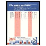 Lot of 58 187 Fleer & Fleer Update Baseball Cards | U-76 Mark McGwire RC (x12) U-108 Kevin Seitzer RC (x11) U-82 Kevin Mitchell RC (x11) U-31 Cecil Fielder (x9) #385 Jose Canseco (x13)