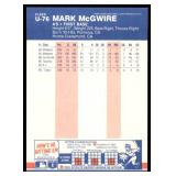 Lot of 58 187 Fleer & Fleer Update Baseball Cards | U-76 Mark McGwire RC (x12) U-108 Kevin Seitzer RC (x11) U-82 Kevin Mitchell RC (x11) U-31 Cecil Fielder (x9) #385 Jose Canseco (x13)