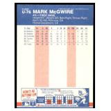 Lot of 58 187 Fleer & Fleer Update Baseball Cards | U-76 Mark McGwire RC (x12) U-108 Kevin Seitzer RC (x11) U-82 Kevin Mitchell RC (x11) U-31 Cecil Fielder (x9) #385 Jose Canseco (x13)