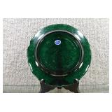 Imperial Glass Plate 12 Days of Christmas Green Carnival Two Turtle Doves