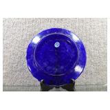 Imperial Glass Plate 12 Days of Christmas Blue One Partridge in a Pear Tree