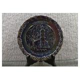 Fenton Carnival Glass Plate Christmas 1975