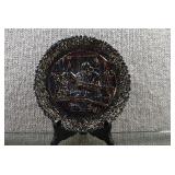 Fenton Carnival Glass Plate Christmas 1976