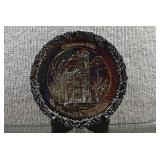 Fenton Carnival Glass Plate Christmas 1978