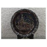 Fenton Carnival Glass Plate Christmas 1980