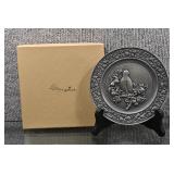 Hallmark Pewter Annual Christmas Collector Plate 1977 6"