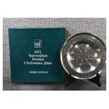 Astri Holthe Henriksen Pewter Annual Christmas Collector Plate 1975