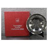 Astri Holthe Henriksen Pewter Annual Christmas Collector Plate 1980