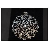 Silver Tone Rhinestone Pendant