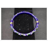 Cloisonne Hinged Bangle Bracelet