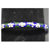 Cloisonne Hinged Bangle Bracelet