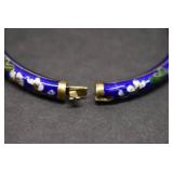 Cloisonne Hinged Bangle Bracelet