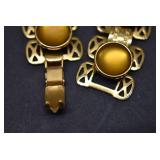 Gold Tone Bracelet w/ Red & Gold Stones