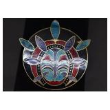 Lot of 2 Barbara Lavallee Brooch & Unsigned Floral Brooch