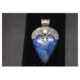 Sterling Pendant Lapiz Lazuli Stone