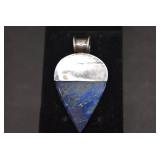 Sterling Pendant Lapiz Lazuli Stone