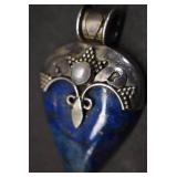 Sterling Pendant Lapiz Lazuli Stone