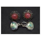 Pair of Sterling Earrings 1 Abalone