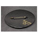 Hand Painted Lacquer Russian Brooch