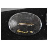 Lot of 2 Hand Painted Lacquer Russian Brooches