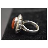 Mexico 925 Sterling Ring Red Stone | Size 6