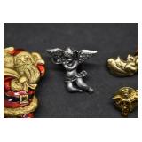 Lot of 4 Christmas Pins Included PEM Santa Brooch