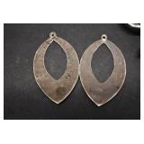 Lot of 2 Abalone Earrings & Silvertone Flower Pendant