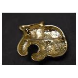 Enamel Rhinestone Panda Brooch