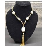 Gold Tone w/ Glass Beads w/ Tassel