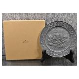 Hallmark Pewter Annual Christmas Collector Plate 1985 6"