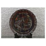 Fenton Carnival Glass Plate Christmas 1974