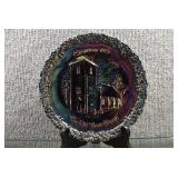 Fenton Carnival Glass Plate Christmas 1971