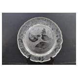 Imperial Glass Plate 12 Days of Christmas Three French Hens