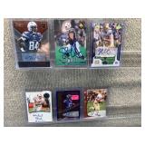 Lot of 6 Autographed Football Cards Michael Bush Jordan Lasley John Carlson Ron Dugans Steve Emtman Tevin Reese