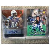 Lot of 6 Autographed Football Cards Michael Bush Jordan Lasley John Carlson Ron Dugans Steve Emtman Tevin Reese