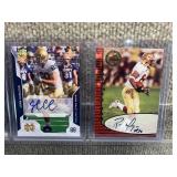 Lot of 6 Autographed Football Cards Michael Bush Jordan Lasley John Carlson Ron Dugans Steve Emtman Tevin Reese