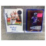 Lot of 6 Autographed Football Cards Michael Bush Jordan Lasley John Carlson Ron Dugans Steve Emtman Tevin Reese