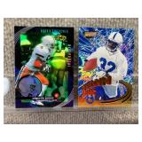 Lot of 2 Edgerrin James Rookie Cards | IUD Ionix Rookie Firepower Insert #R76 1999 Pacific Revolution #73