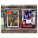 Lot of 9 NFL Football Cards | Dorsey Levens Refractor Deion Sanders Tiki Barber RC Natrone Means Stallworth Curtis Martin Eddie George