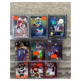 Lot of 9 NFL Football Rookie Cards | 2001 Topps Chrome Rookie Chris Barnes Donruss Press Proof Stephen Davis UD SP Chris Johnson Donruss Elite Vince Young /1000 Curtis Enis Julius Peppers Corey Dillon