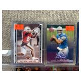 Lot of 9 NFL Football Rookie Cards | 2001 Topps Chrome Rookie Chris Barnes Donruss Press Proof Stephen Davis UD SP Chris Johnson Donruss Elite Vince Young /1000 Curtis Enis Julius Peppers Corey Dillon